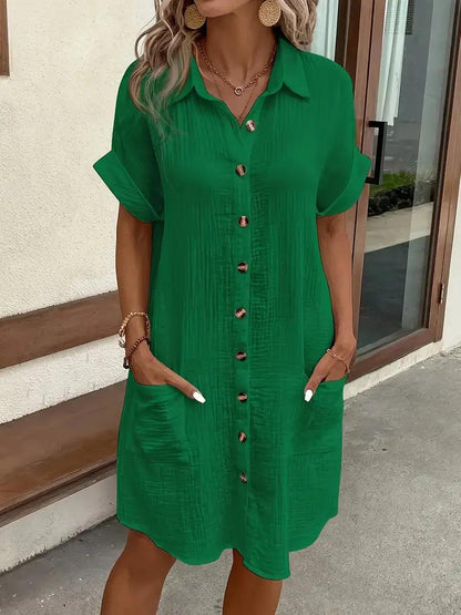 Sharon | Timeless V-Neck Blouse Dress