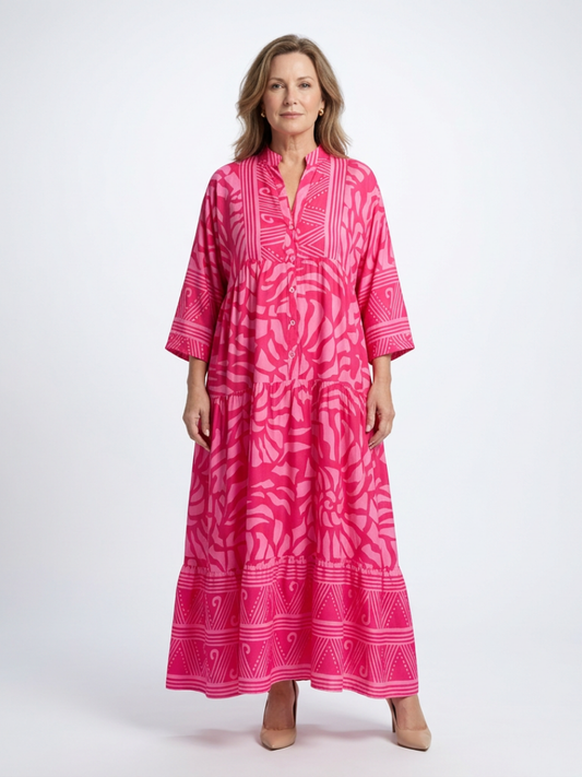 Marielle | Robe midi boutonnée sur le devant